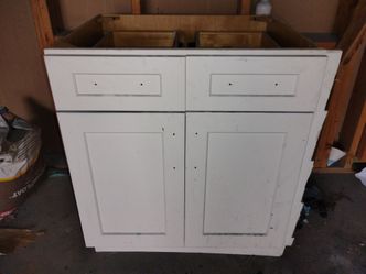 White Base Kitchen Cabinet with Drawers