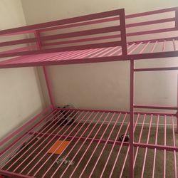 Pink Twin Over Full Bunk Bed Frame 