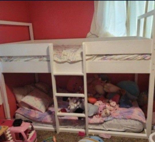 Twin Bunk Bed From Mathis Bros Pained White Complete