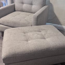 Single Sofa Chair And Ottoman 