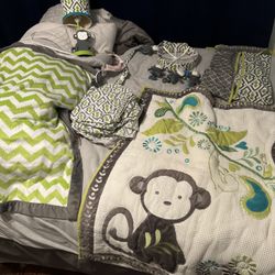 Monkey Nursery / Crib Items 