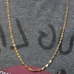 14 Karat Yellow Gold Over Stanley Steel Chain 