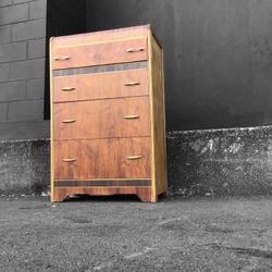 Lovely Art Deco Dresser With Modern Twist, Copper Hardware 🖤