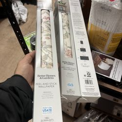 Blush Bird Botanical Peel and Stick Wallpaper 30.75 Sq. ft , New 