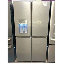 Cafe Platinum Glass 4 Door Refrigerator LIKE NEW Guaranteed with 90 Day Warranty 