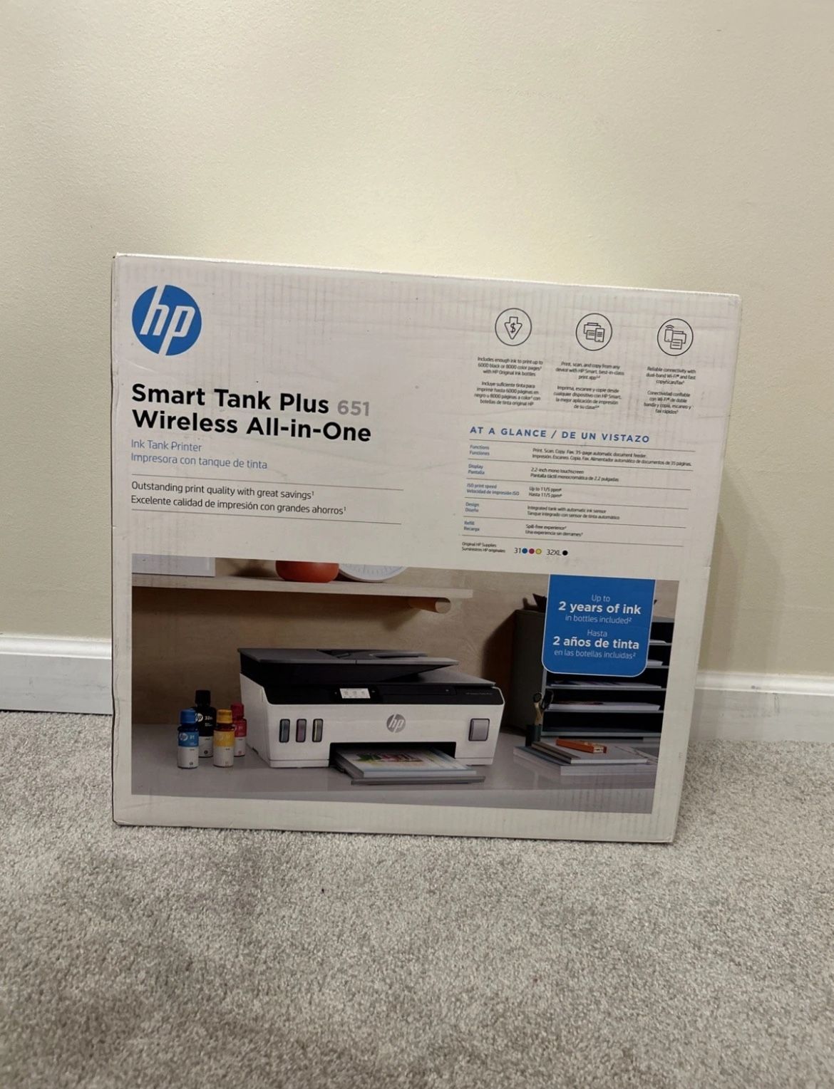 HP Smart Tank 651 Wireless All-in-One Inkjet Printer