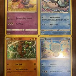 Pokemon SWSH & SM Black Star Promo Holo Lot of 4! Galarian Slowpoke, Sudowoodo, Eiscue & Mantine NM  