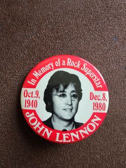 Vintage John Lennon Memorial Pinback Button