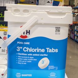 3" Chlorine Tablets Half Filled Container
