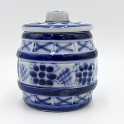 Porcelana Monte Siao Brazil Colonial Blue White Spice Jar #104