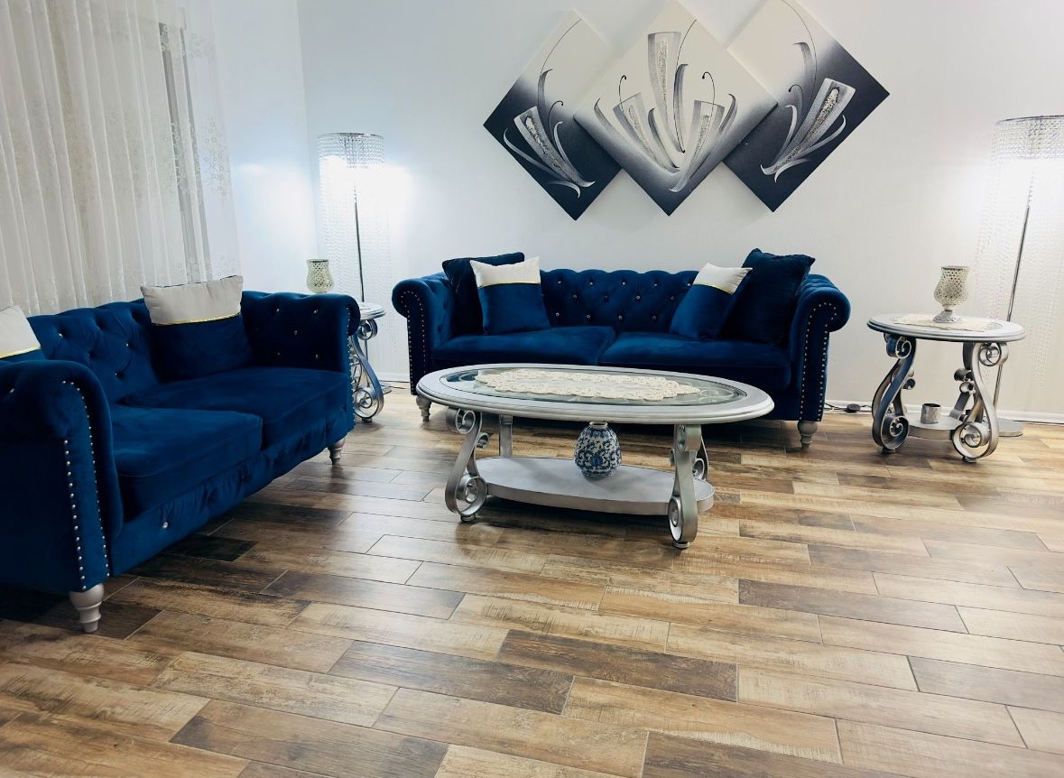 Blue Living Room Set