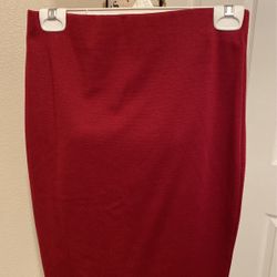 Dark Red Stretching Skirt