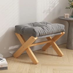 Household Foldable Solid Wood Low Stool Living Room Sofa Stool