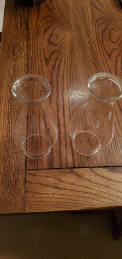 2 Kerosene Lamp Shades 8 1/2 Inches Tall, 3 Inches Across Bottom  