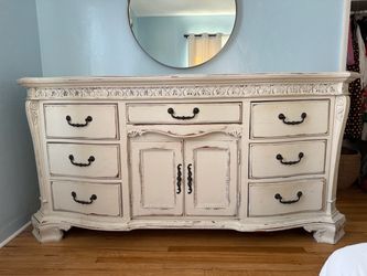 French Provincial Dresser with Cabinet Doors