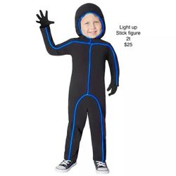 Kids Light Up Stick Figure  Halloween Costume 