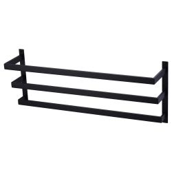 Square 32 in Wall Mounted Towel Rack Single Towel Holder in Matte Black