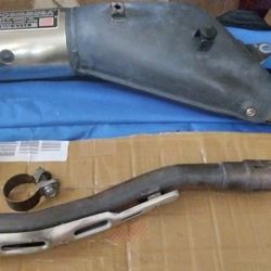 Motorcross, Dual Sport, Dirt Bike Full Exhaust With Heat Shield And Clamp in Great Condition Taken Off My 2013 Kawasaki Klx250s 