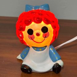 Vintage Raggedy Ann Doll Ceramic Nite Light And Perfume Burner By Irice