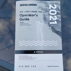 2021 Seadoo GTX / RTX / WAKE PRO Jet Ski ‐ Operators Guide