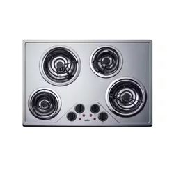 SUMMIT 29.38 in. Coil Top Electric Cooktop in Stainless Steel with 4 Elements