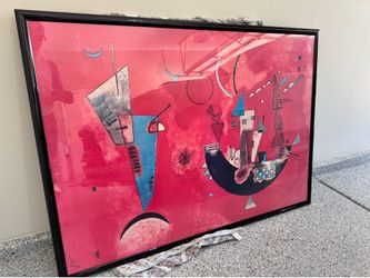 Mid-Century Modern Abstract Art – Large Framed Piece