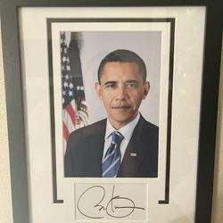 Barrack Obama Autographed Photo Frame