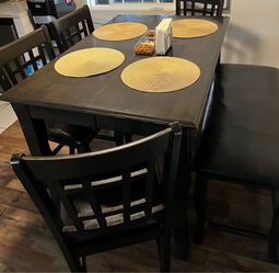 dark brown dining table 5 pieces