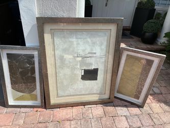 Large Set of three framed abstract art pieces $35