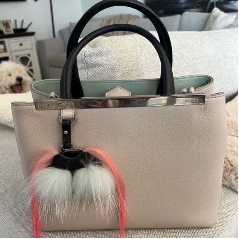 Fendi Vitelli Dolce Fox Goat Bi-color Sad Eyes Handbag