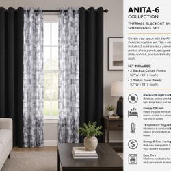 Blackout Curtains 4 Pieces 