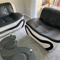 💥AMAZING  3pcs Black/White Sofa Set 👍FREE FINANCING AVAILABLE❗NO CREDIT CHECK❗ 