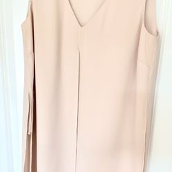 BCBG Maxazria Sleeveless Blush Tunic Top – Elegant Minimalist Layering Piece (Size S)