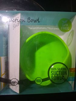 Green Silicone Suction Bowl