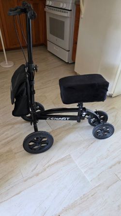 ZENART All-terrain Knee Scooter Foldable Walker for Foot Injuries Adult Crutch Alternative,Black