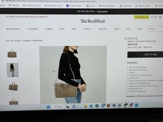 Tan Gucci Canvas Boston Bag