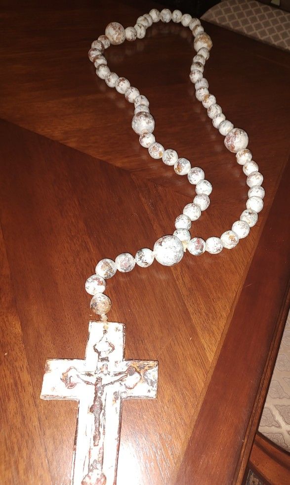 White Clay Bead Rosary
