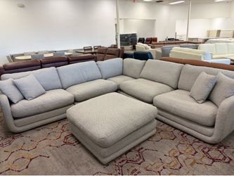Furniture- 5 pc Tasmin fabric L shape sectional-Darryl