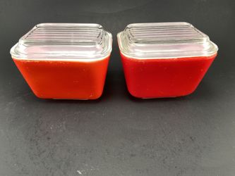 Vintage Pyrex Primary Color Refrigerator Containers With Lids I