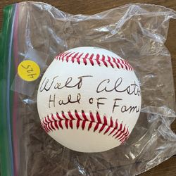 Walt Alston Autographed Baseball