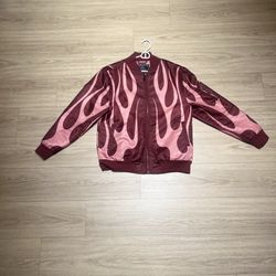 Rebels Vengeance Pink Flame Bomber Jacket