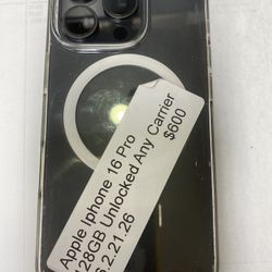 Apple iPhone 16 Pro 128gb Unlocked Any Carrier Tmobile Metropcs Att Verizon