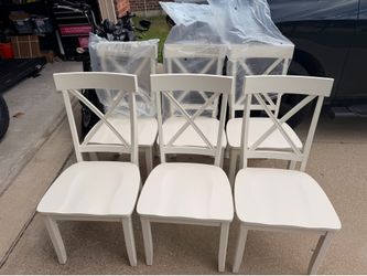 6 New off white wood dining chairs  No table included - Chairs Only | Price Firm