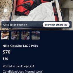 Nike kids 13C 2 Pairs 