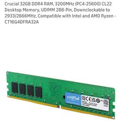 32GB Crucial 3200mhz DDR4 RAM