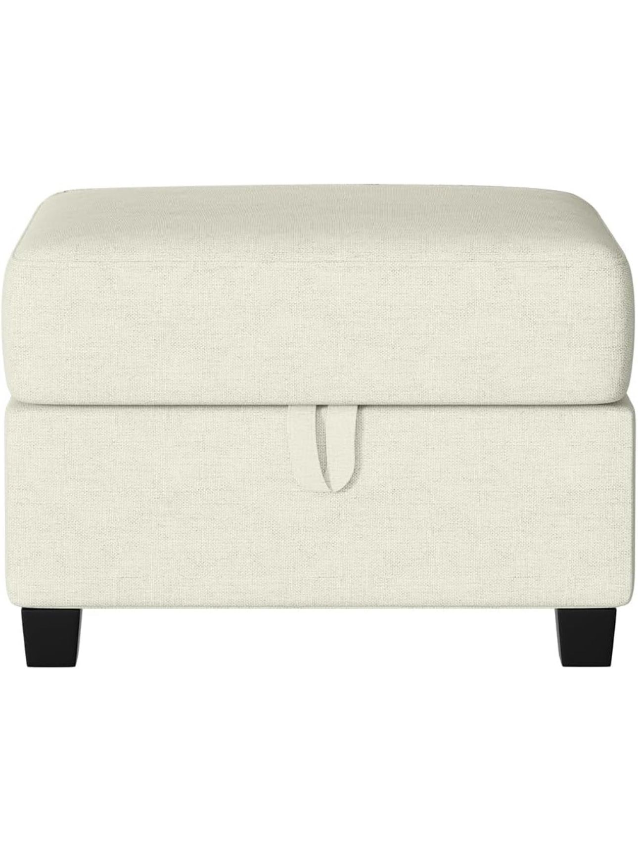 Convertible Ottoman Sectional Sofa Couch, Linen Fabric Modular Sofa with Storage Space for Small Apartments, Living Room, Office and Commercial Space,