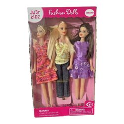 Girl's fashion dolls KMart Exclusive Just Kidz three piece gift set 12" NEW 