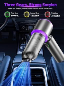 Vacuum/Air Duster Super Power Mini Car Vacuum Cleaner 4-in-1 air Blower Gun 80,000 RPM Portable Rechargeable Dust Blower Gun, High Power Suction Pump,