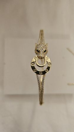 Leopard Head Bite Ring Bracelet