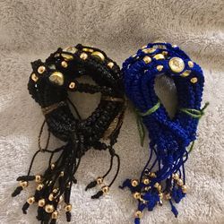 PULSERAS DE LA VIRGEN DE SAN JUAN DE LOS LAGOS, JALISCO MEXICO BLUE & BLACK 10 PACKS